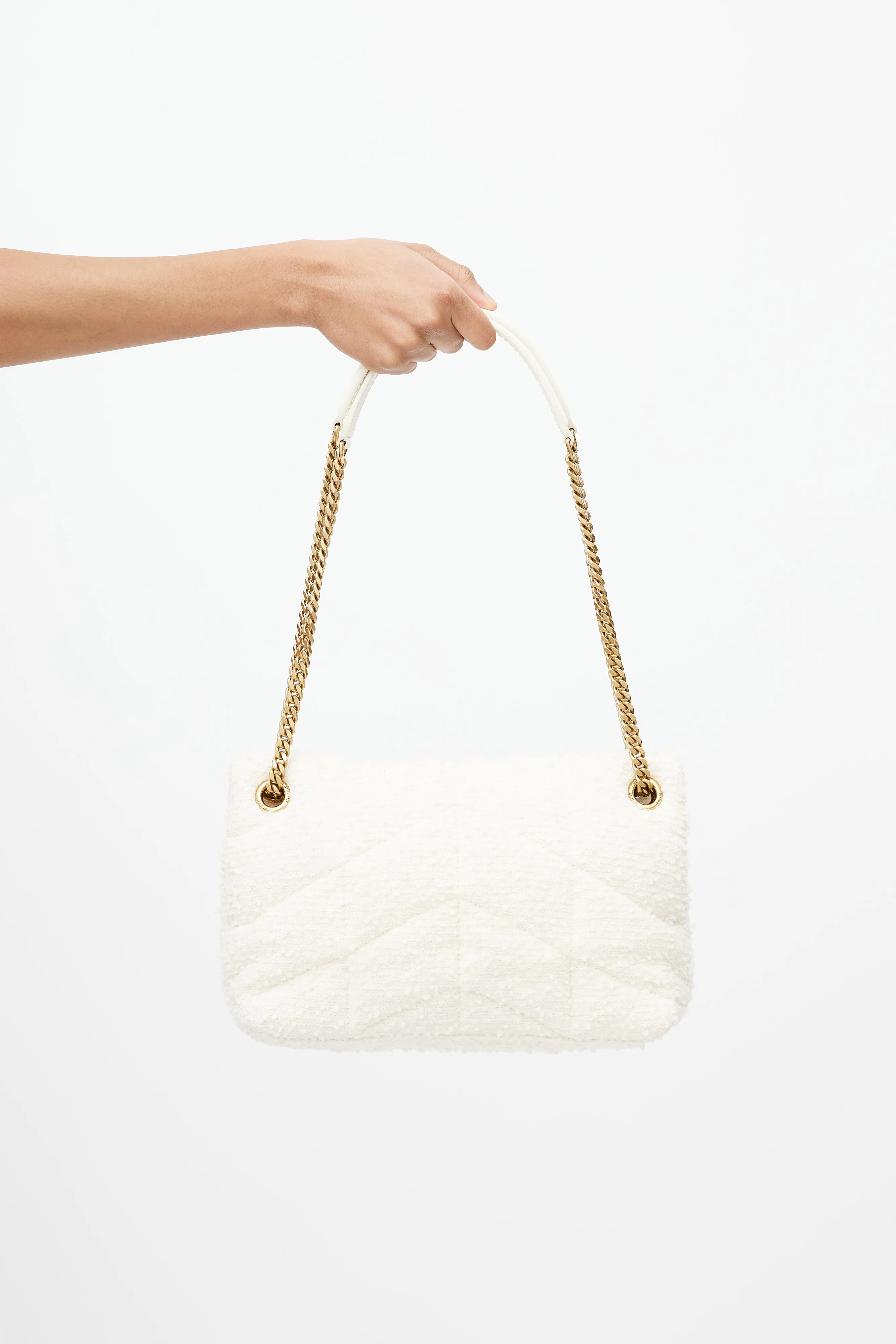 2020 Cream Loulou Toy Puffer Boucle Shoulder Bag