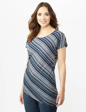 Asymmetrical Stripe Knit Tunic