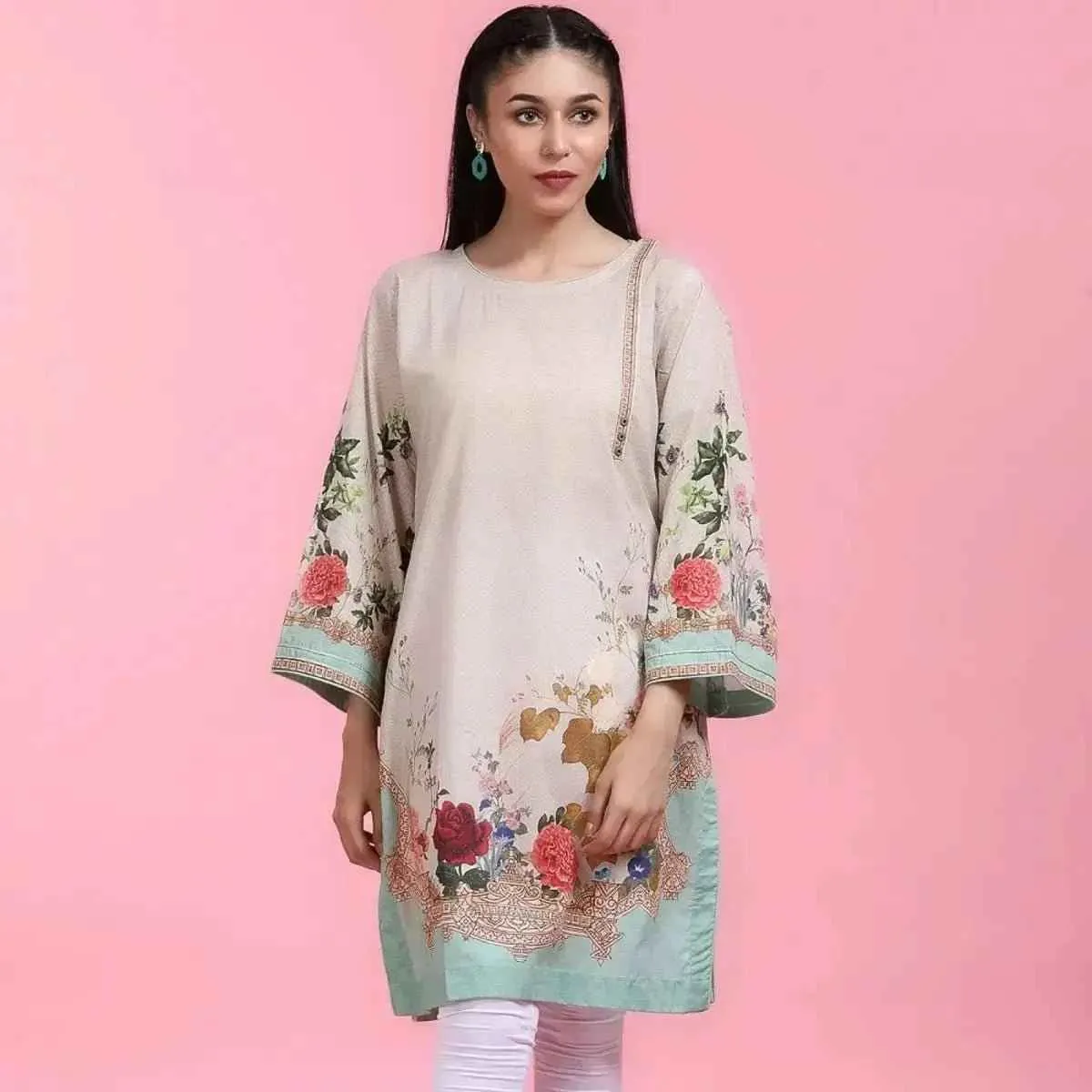 IshDeena Elegant Cotton Kurtis for Women Ready to Wear Tunic Tops for Ladies - One Piece